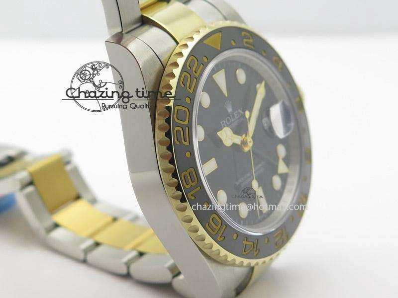 HighQuality GMT-Master II 116713 LN Noob 1:1 Best Edition YG Wrapped Bezel Black Dial On SS YG Bracelet A 4016