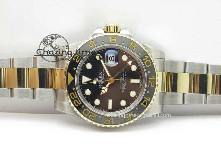 HighQuality GMT-Master II 116713 LN Noob 1:1 Best Edition YG Wrapped Bezel Black Dial On SS YG Bracelet A 4016