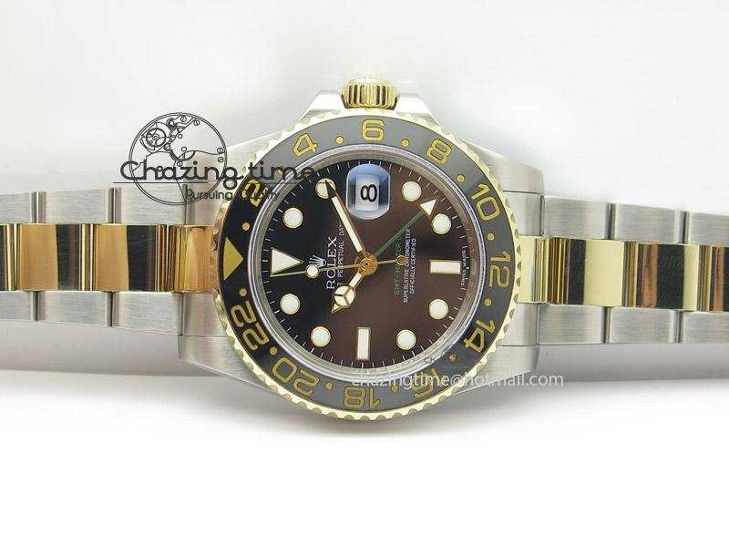 HighQuality GMT-Master II 116713 LN Noob 1:1 Best Edition YG Wrapped Bezel Black Dial On SS YG Bracelet A 4016