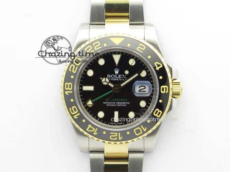 TimelessDesign GMT-Master II 116713LN SS YG Bp-Maker Black Dial Ceramic Bezel On SS YG Bracelet A 3772