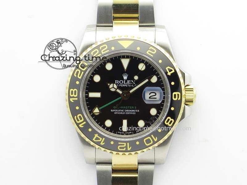 TimelessDesign GMT-Master II 116713LN SS YG Bp-Maker Black Dial Ceramic Bezel On SS YG Bracelet A 3772