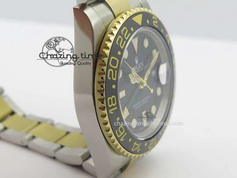 TimelessDesign GMT-Master II 116713LN SS YG Bp-Maker Black Dial Ceramic Bezel On SS YG Bracelet A 3772
