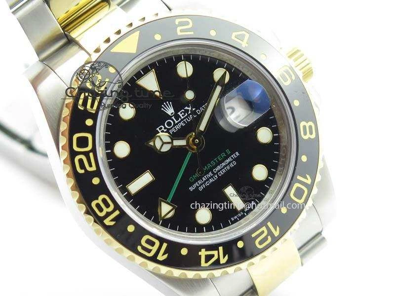 TimelessDesign GMT-Master II 116713LN SS YG Bp-Maker Black Dial Ceramic Bezel On SS YG Bracelet A 3772