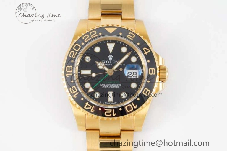 Modern GMT Master II 116718 LN 904L SS APF 1:1 Best Edition Black Dial on YG Bracelet VR3186 CHS 2037