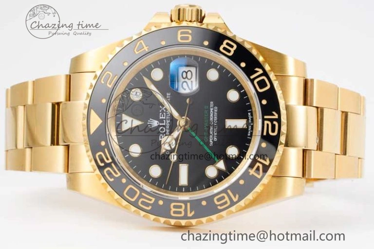 Modern GMT Master II 116718 LN 904L SS APF 1:1 Best Edition Black Dial on YG Bracelet VR3186 CHS 2037