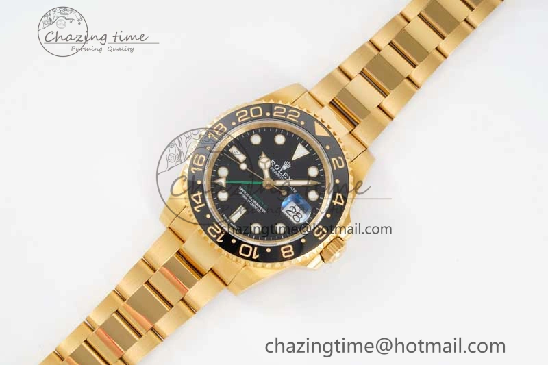 Modern GMT Master II 116718 LN 904L SS APF 1:1 Best Edition Black Dial on YG Bracelet VR3186 CHS 2037