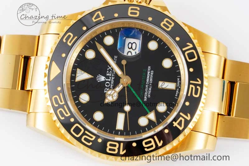 Modern GMT Master II 116718 LN 904L SS APF 1:1 Best Edition Black Dial on YG Bracelet VR3186 CHS 2037