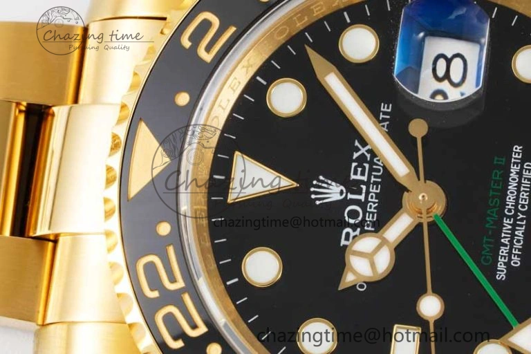 Modern GMT Master II 116718 LN 904L SS APF 1:1 Best Edition Black Dial on YG Bracelet VR3186 CHS 2037