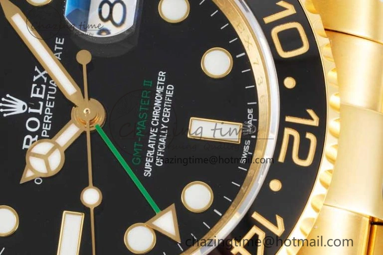 Modern GMT Master II 116718 LN 904L SS APF 1:1 Best Edition Black Dial on YG Bracelet VR3186 CHS 2037