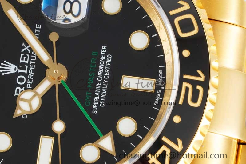 Modern GMT Master II 116718 LN 904L SS APF 1:1 Best Edition Black Dial on YG Bracelet VR3186 CHS 2037