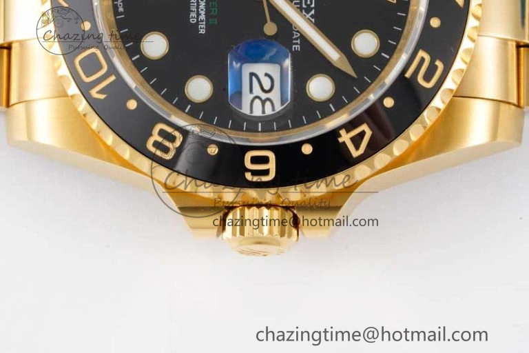 Modern GMT Master II 116718 LN 904L SS APF 1:1 Best Edition Black Dial on YG Bracelet VR3186 CHS 2037