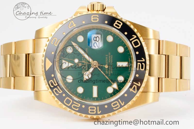 GMT Master II 116718 LN 904L SS APF 1:1 Best Edition Green Dial on YG Bracelet VR3186 CHS Snug 2036