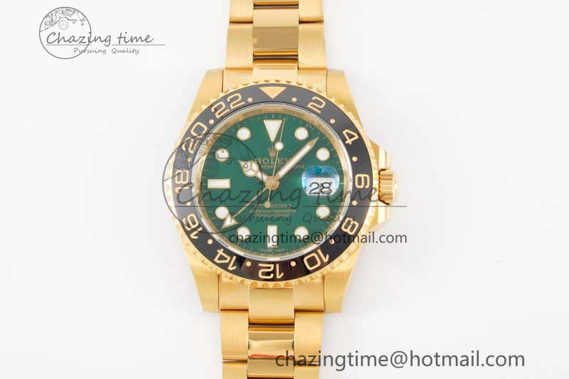 GMT Master II 116718 LN 904L SS APF 1:1 Best Edition Green Dial on YG Bracelet VR3186 CHS Snug 2036