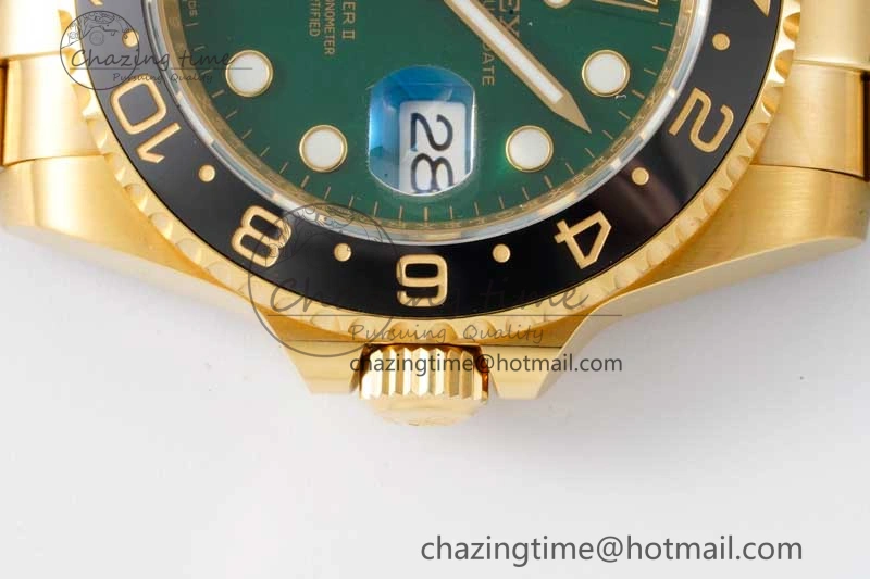 GMT Master II 116718 LN 904L SS APF 1:1 Best Edition Green Dial on YG Bracelet VR3186 CHS Snug 2036
