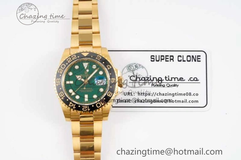 GMT Master II 116718 LN 904L SS APF 1:1 Best Edition Green Dial on YG Bracelet VR3186 CHS Snug 2036