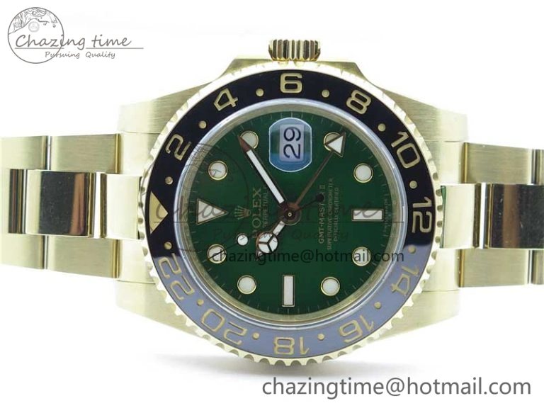 GMT Master II 116718 LN Black Ceramic 316L Steel GMF 1:1 Best Edition Green Dial on YG Bracelet A Fashionable 2960