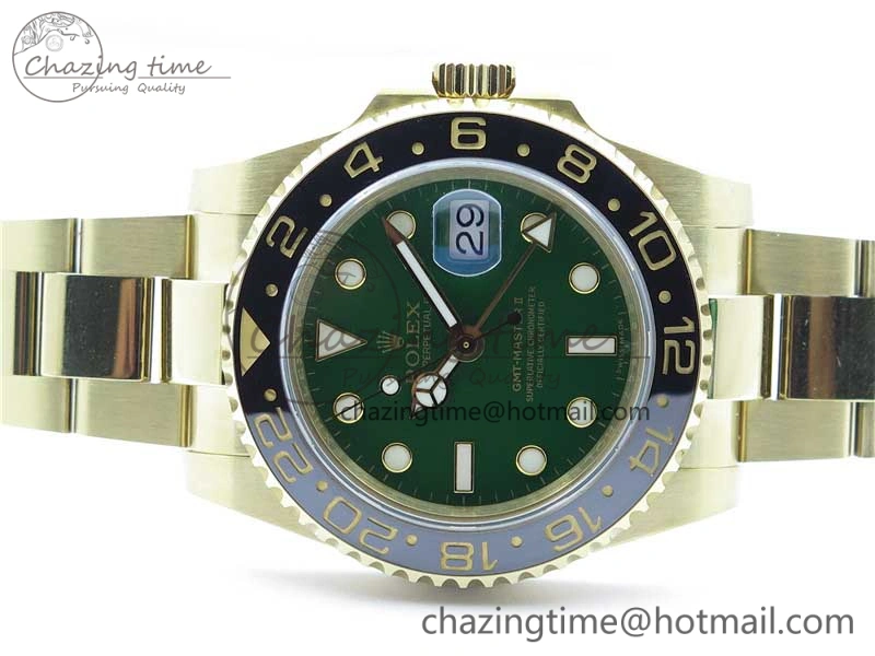 GMT Master II 116718 LN Black Ceramic 316L Steel GMF 1:1 Best Edition Green Dial on YG Bracelet A Fashionable 2960