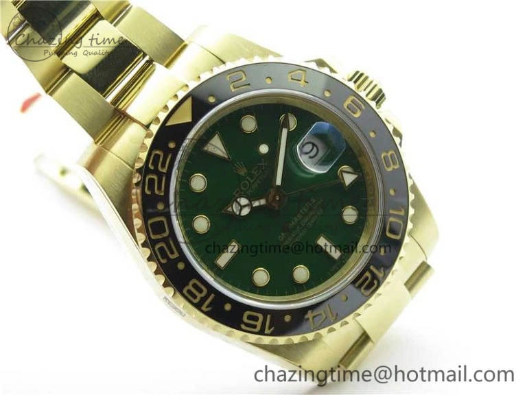 GMT Master II 116718 LN Black Ceramic 316L Steel GMF 1:1 Best Edition Green Dial on YG Bracelet A Fashionable 2960