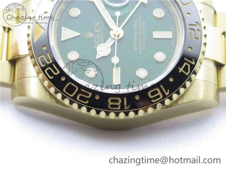 GMT Master II 116718 LN Black Ceramic 316L Steel GMF 1:1 Best Edition Green Dial on YG Bracelet A Fashionable 2960