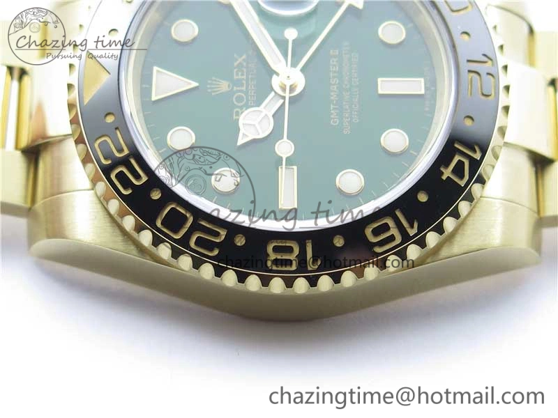GMT Master II 116718 LN Black Ceramic 316L Steel GMF 1:1 Best Edition Green Dial on YG Bracelet A Fashionable 2960