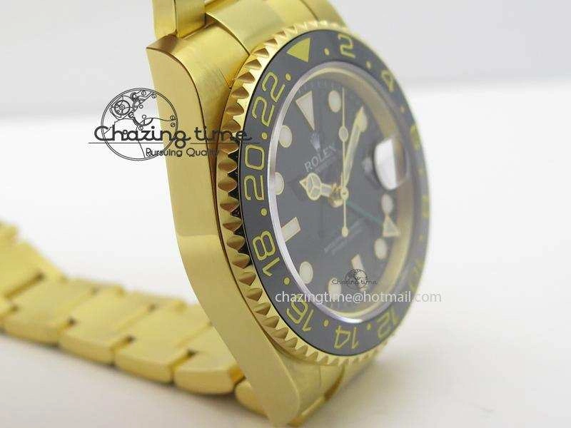 GMT-Master II 116718 LN Bp-Maker Best Edition YG Wrapped Bezel Black Dial On YG Bracelet ETA Stylish 3988