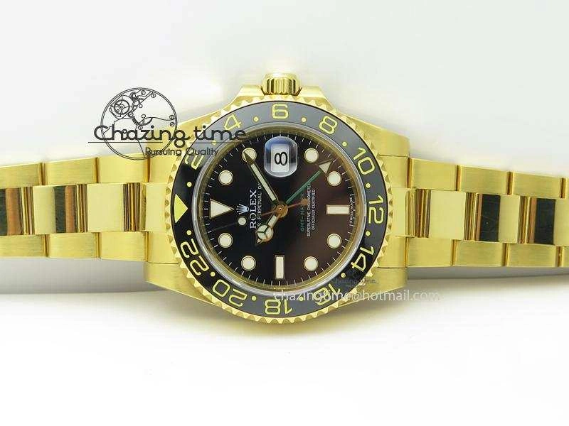 GMT-Master II 116718 LN Bp-Maker Best Edition YG Wrapped Bezel Black Dial On YG Bracelet ETA Stylish 3988