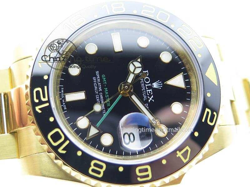 GMT-Master II 116718 LN Bp-Maker Best Edition YG Wrapped Bezel Black Dial On YG Bracelet ETA Stylish 3988