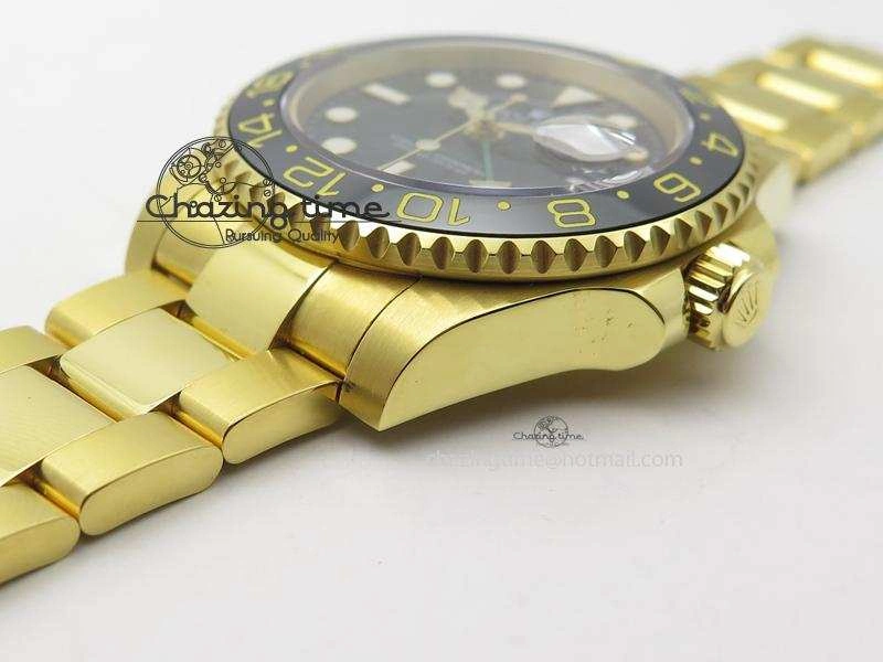GMT-Master II 116718 LN Bp-Maker Best Edition YG Wrapped Bezel Black Dial On YG Bracelet ETA Stylish 3988