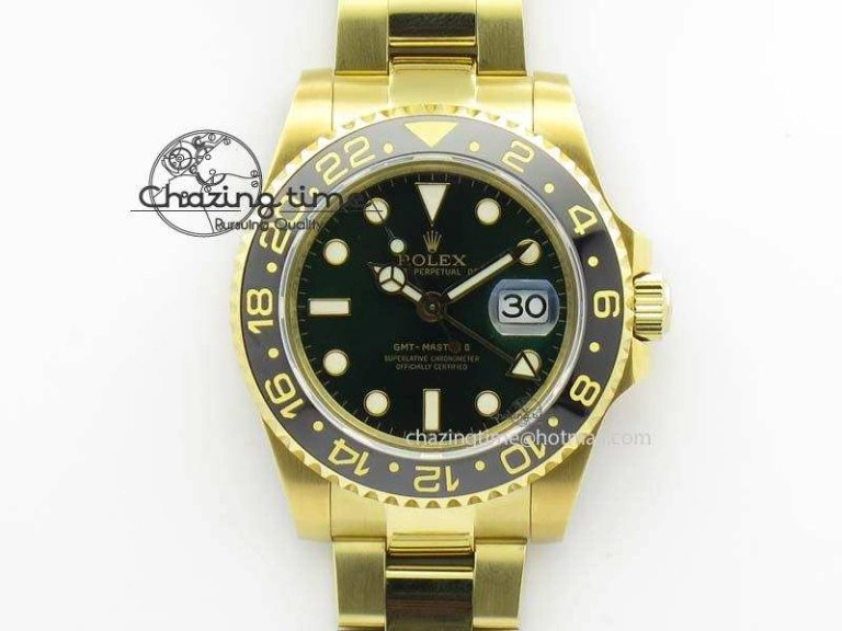 TechFriendly GMT-Master II 116718LN YG Bp-Maker Green Dial Ceramic Bezel On YG Bracelet A 3777