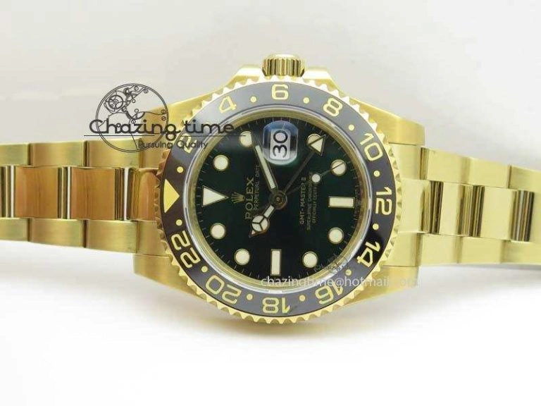 TechFriendly GMT-Master II 116718LN YG Bp-Maker Green Dial Ceramic Bezel On YG Bracelet A 3777