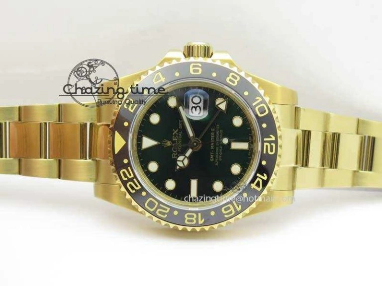 TechFriendly GMT-Master II 116718LN YG Bp-Maker Green Dial Ceramic Bezel On YG Bracelet A 3777