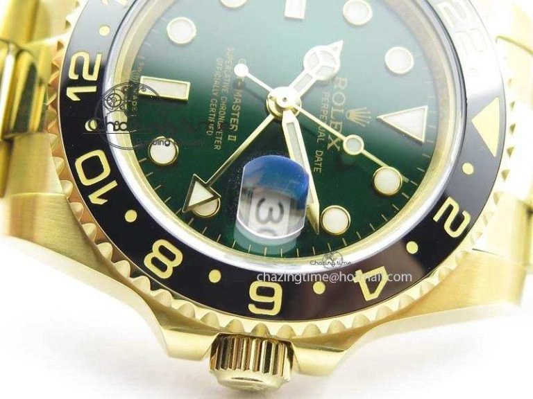 TechFriendly GMT-Master II 116718LN YG Bp-Maker Green Dial Ceramic Bezel On YG Bracelet A 3777