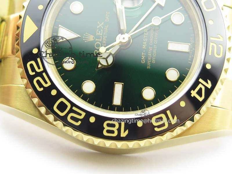 TechFriendly GMT-Master II 116718LN YG Bp-Maker Green Dial Ceramic Bezel On YG Bracelet A 3777