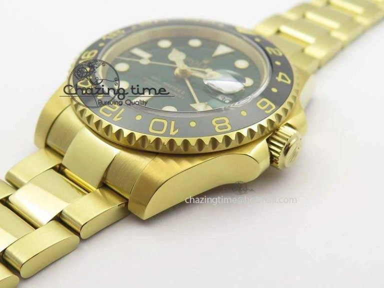 TechFriendly GMT-Master II 116718LN YG Bp-Maker Green Dial Ceramic Bezel On YG Bracelet A 3777