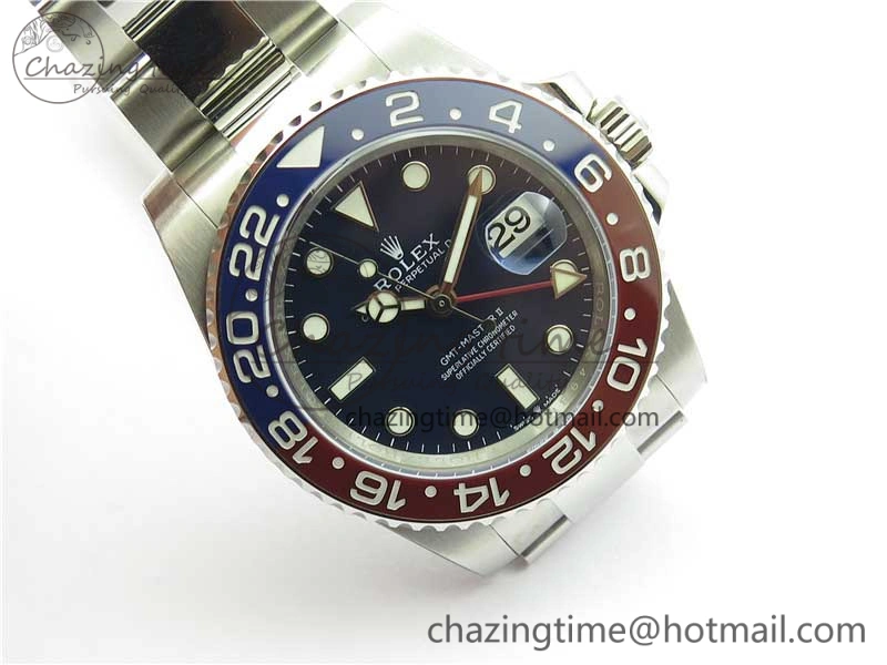 GMT Master II 116719 BLNR Real Ceramic 904L SS Noob 1:1 Best Edition Blue Dial on SS Bracelet A3285 V11 (Correct Hand Stack) DailyWear 2871