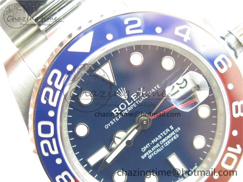 GMT Master II 116719 BLNR Real Ceramic 904L SS Noob 1:1 Best Edition Blue Dial on SS Bracelet A3285 V11 (Correct Hand Stack) DailyWear 2871