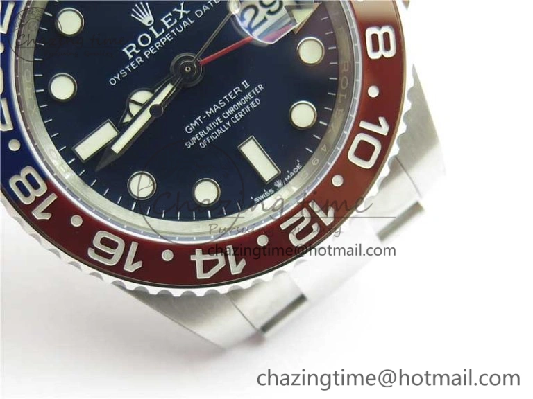 GMT Master II 116719 BLNR Real Ceramic 904L SS Noob 1:1 Best Edition Blue Dial on SS Bracelet A3285 V11 (Correct Hand Stack) DailyWear 2871