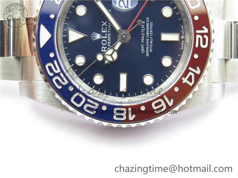 GMT Master II 116719 BLNR Real Ceramic 904L SS Noob 1:1 Best Edition Blue Dial on SS Bracelet A3285 V11 (Correct Hand Stack) DailyWear 2871
