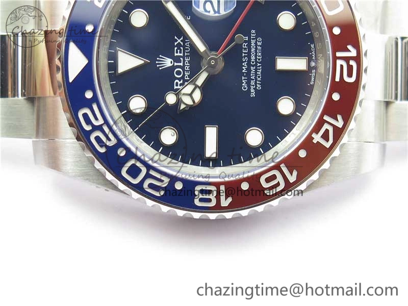 GMT Master II 116719 BLNR Real Ceramic 904L SS Noob 1:1 Best Edition Blue Dial on SS Bracelet A3285 V11 (Correct Hand Stack) DailyWear 2871