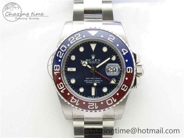 GMT Master II 116719 BLNR Real Ceramic 904L SS Noob 1:1 Best Edition Blue Dial on SS Bracelet A3285 V11 (Correct Hand Stack) DailyWear 2871