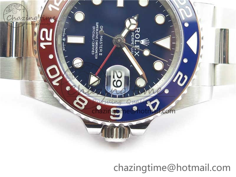 GMT Master II 116719 BLNR Real Ceramic 904L SS Noob 1:1 Best Edition Blue Dial on SS Bracelet A3285 V11 (Correct Hand Stack) DailyWear 2871