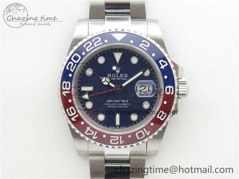 SunProtective GMT-Master II 116719 BLRO 904L BP Maker 1:1 Best Edition Blue Dial On 904L Oyster Bracelet A3285 (Correct Hand Stack) 2518
