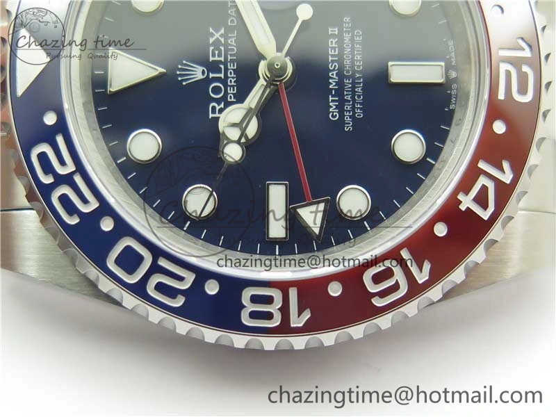 SunProtective GMT-Master II 116719 BLRO 904L BP Maker 1:1 Best Edition Blue Dial On 904L Oyster Bracelet A3285 (Correct Hand Stack) 2518