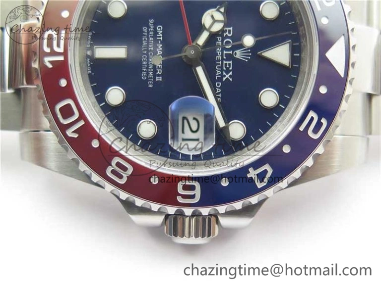 SunProtective GMT-Master II 116719 BLRO 904L BP Maker 1:1 Best Edition Blue Dial On 904L Oyster Bracelet A3285 (Correct Hand Stack) 2518