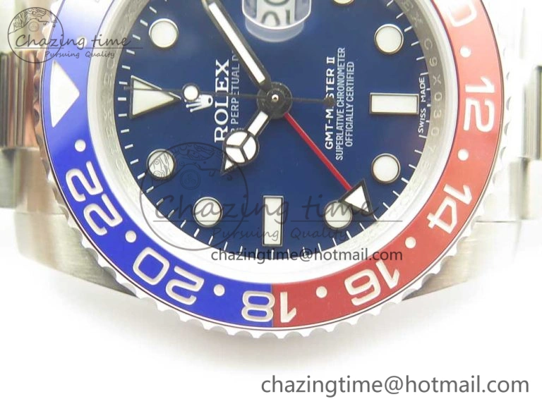 WeatherProof GMT Master II 116719 BLRO Ceramic DJF Best Edition Blue Dial on Bracelet A 3359
