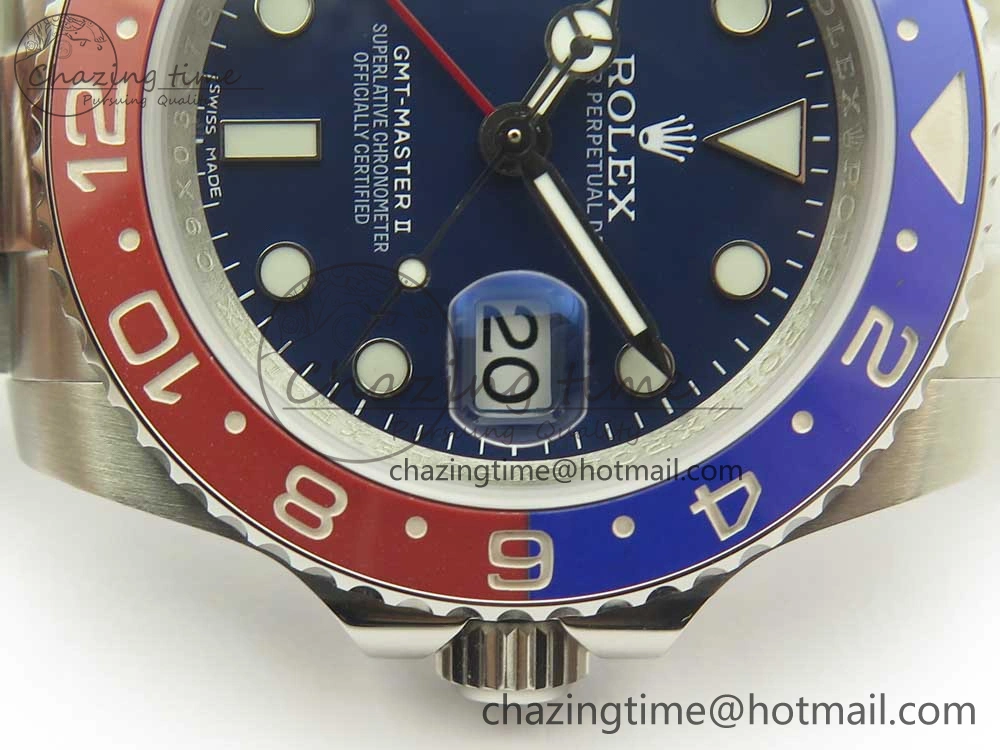 WeatherProof GMT Master II 116719 BLRO Ceramic DJF Best Edition Blue Dial on Bracelet A 3359