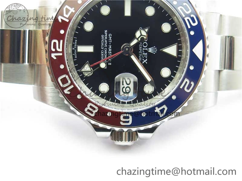 GMT-Master II 116719 BLRO Red Blue Ceramic 904L 1:1 Noob Best Edition Black Dial SA3186 V11 CHS Compact 2872