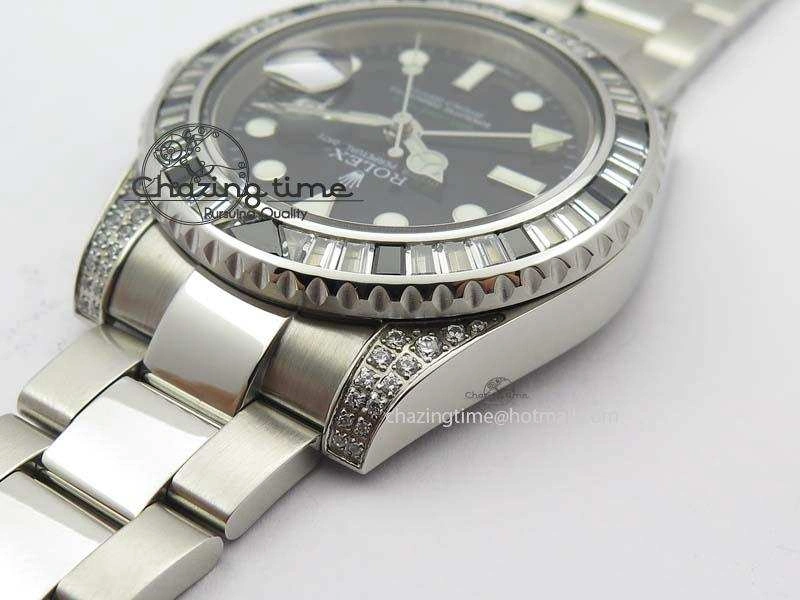 Fashionable GMT-Master II 116759 SS Bp-Maker Black Ruby Crystal Black Dial On SS Bracelet A 3767