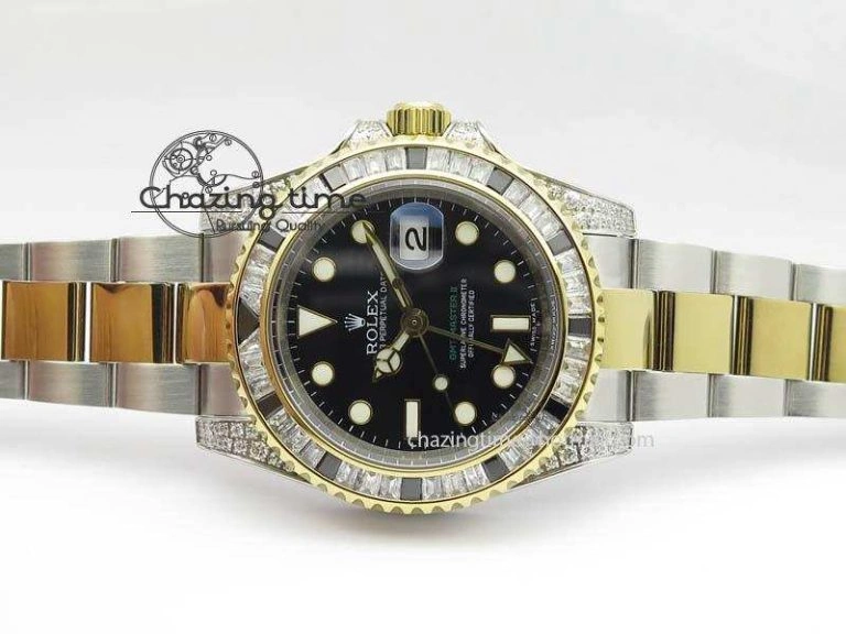 Upgraded GMT-Master II 116759 SS YG Bp-Maker Black Ruby Crystal Black Dial On SS YG Bracelet A 3770