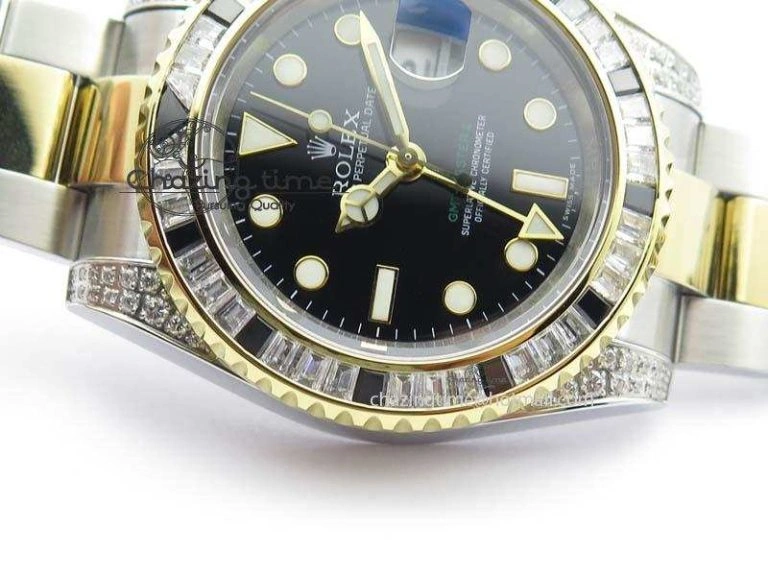 Upgraded GMT-Master II 116759 SS YG Bp-Maker Black Ruby Crystal Black Dial On SS YG Bracelet A 3770